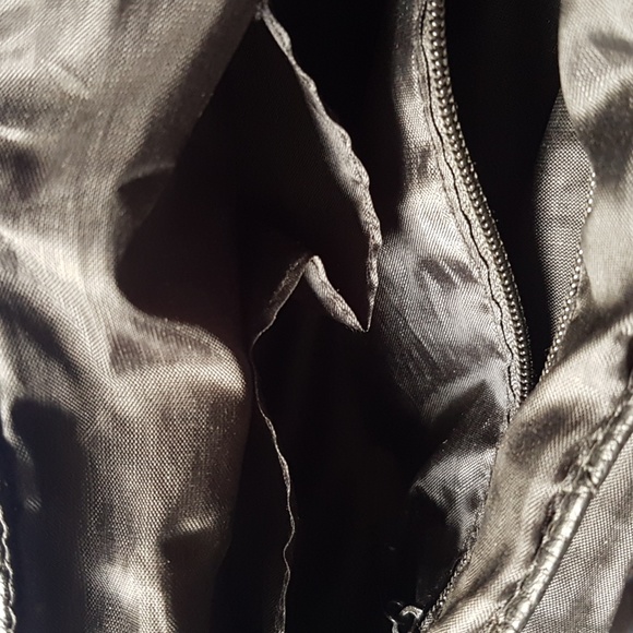 Crossbody Black Quilted Purse w/ metal clasp & vegan leather chain strap | Small - Picture 9 of 16